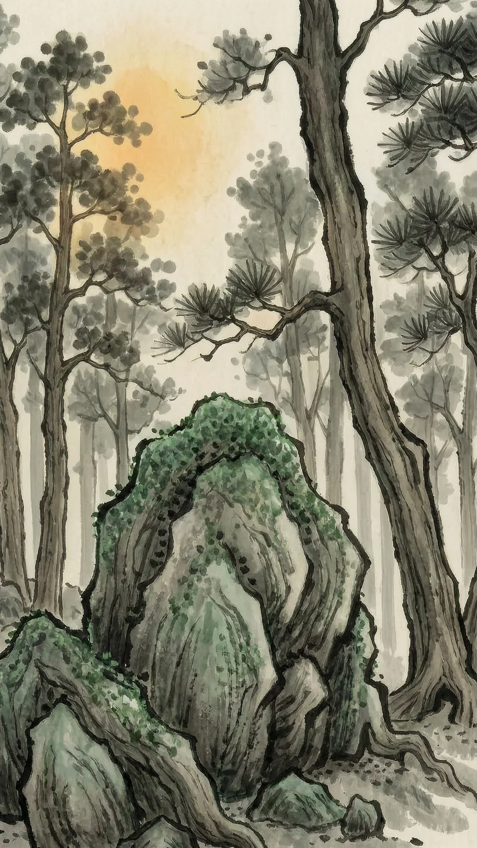 《鹿柴》课文配图